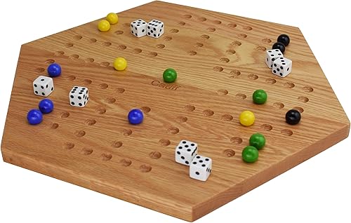 Miniatura 5 de Juego de mesa de mármol de doble cara de roble macizo de madera de 16 pulgadas por Cauff