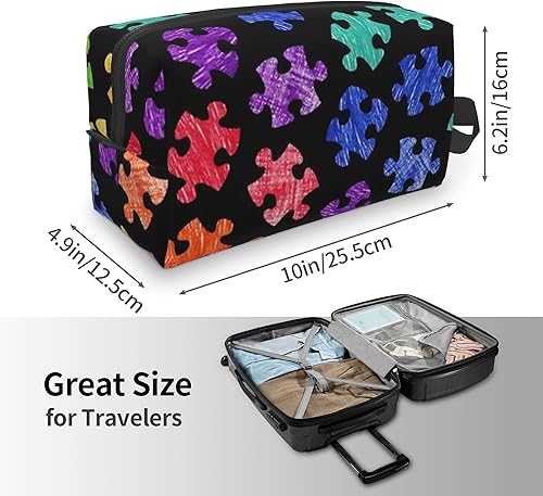 Miniatura 3 de SWEET TANG Neceser para mujer, bolsa de maquillaje trapezoidal de gran capacidad con cremallera duradera, bolsa resistente al agua para pinceles,