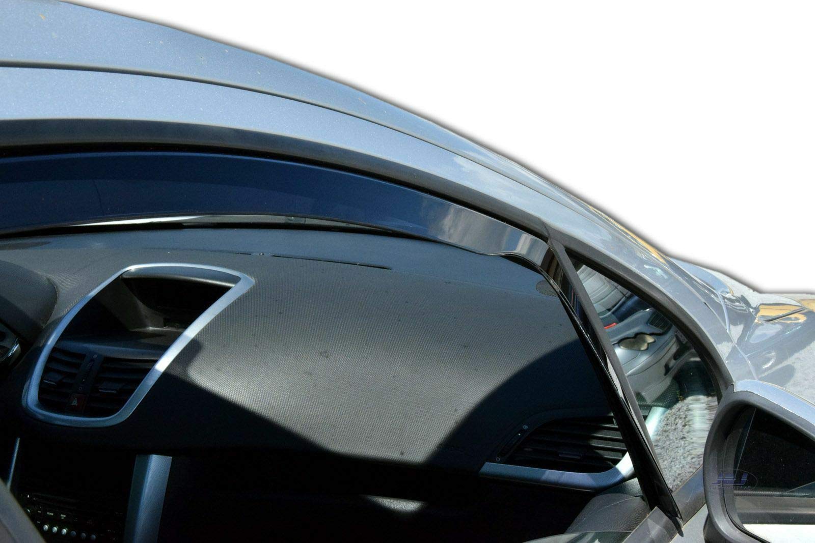 J&J AUTOMOTIVE Deflettori d'Aria per Peugeot 207 5-Porte Berlina 2006-2012, Set da 2 Pezzi, Nero Fumé Oscurato Heko