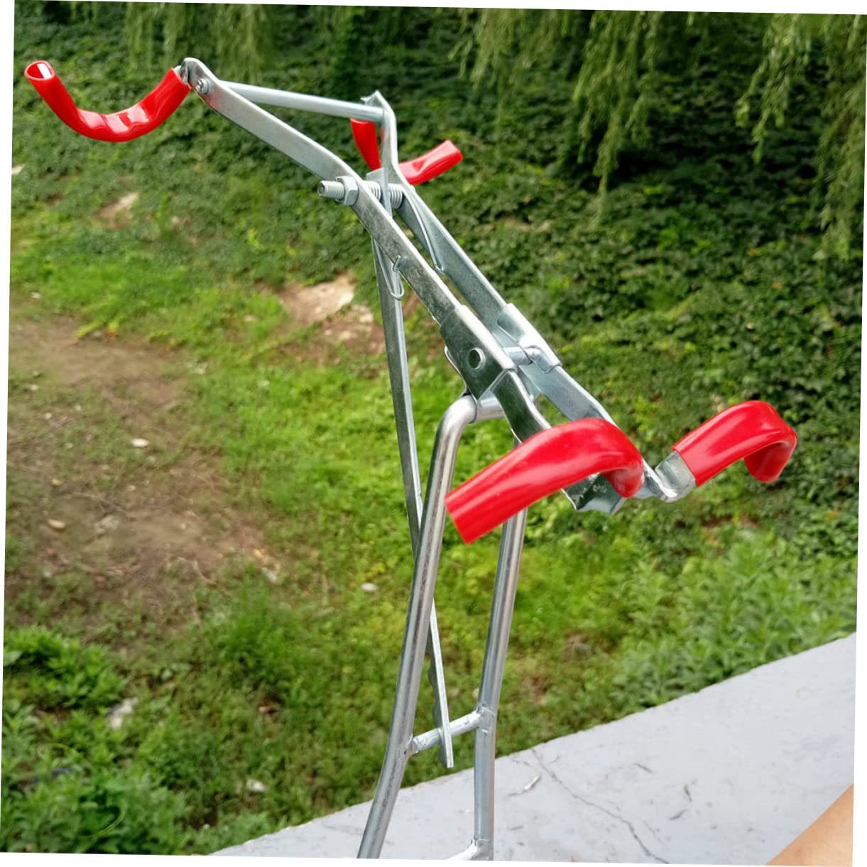 Supports Doubles en Métal Argenté, 2 Pièces, pour Canne à Pêche