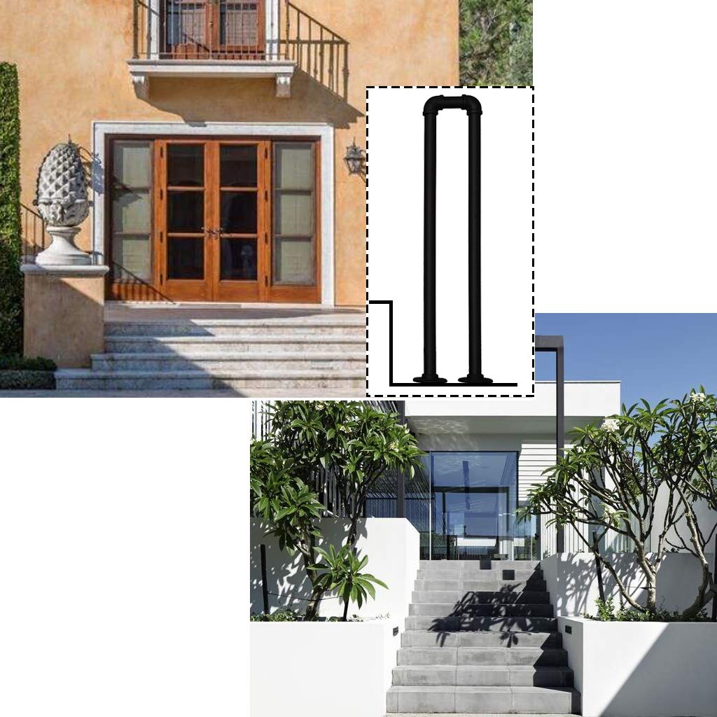 Übergangs Handlauf Aus Schmiedeeisen – Matt-schwarz, U-Rohr Design Für Treppen & Balkone