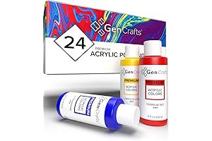 Acrylic Pour Painting Set for Canvas, Paper, Rocks, Wood - GenCrafts Pouring...