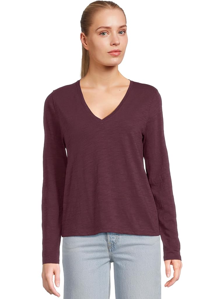Red Lilla P Long Sleeve V-Neck