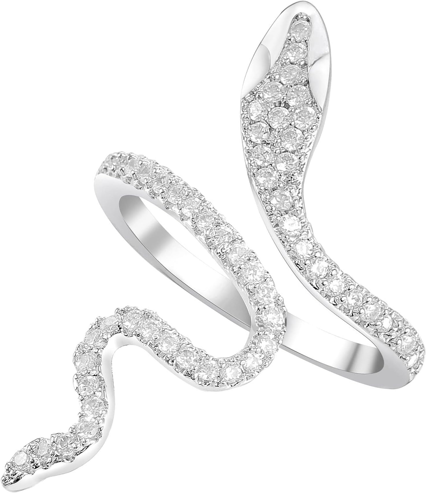 18K Snake Jewelry Rhinestone Snake Ring for Women