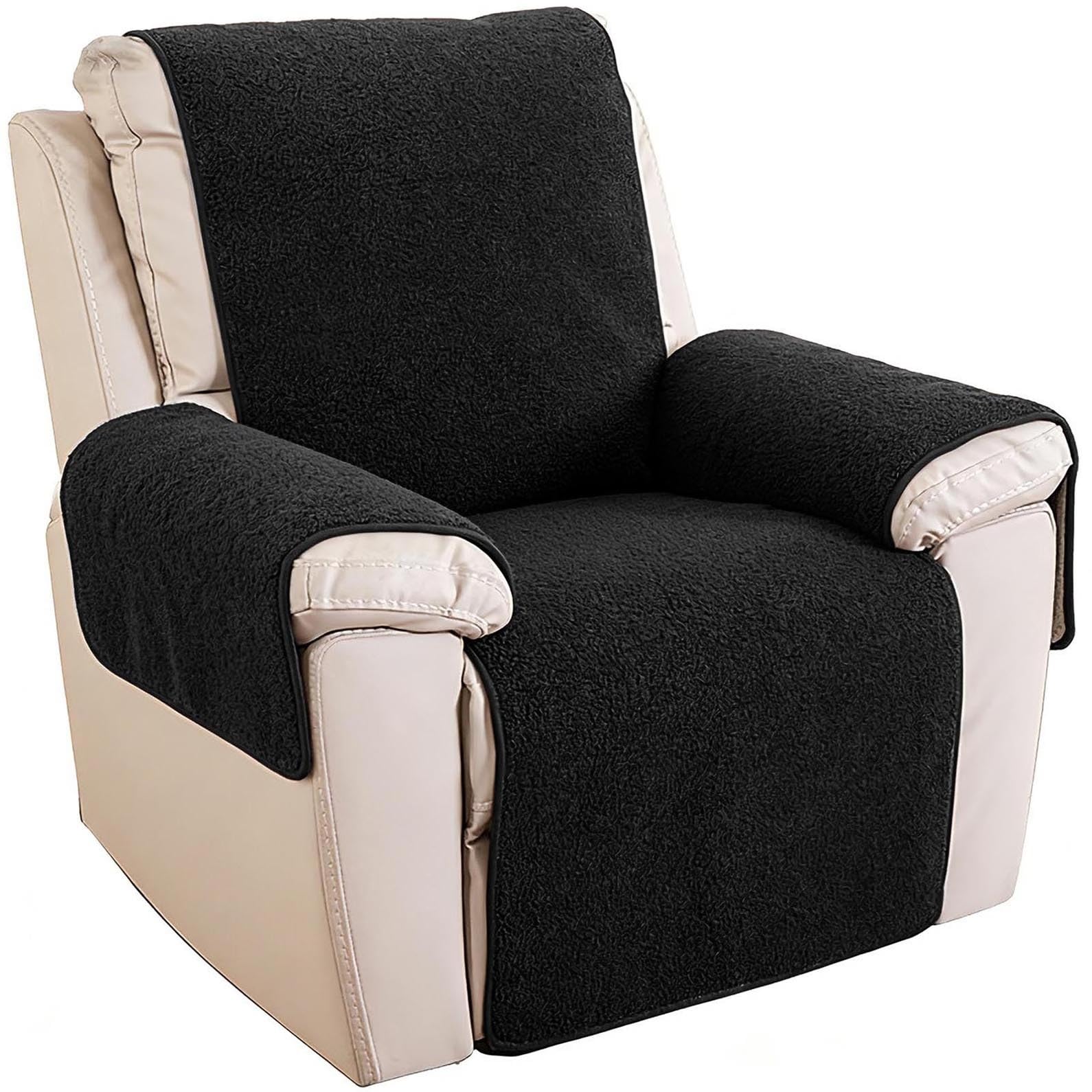 Relaxsessel Abdeckung Schwarz Für Liegesessel Schonbezüge Sofa Armlehnen Bezug Kopfschutz Couch Armbezug Sesselbezüge Groß Gartenstühle Überzug Für Ohrensessel(Deep Black,30 * 91 Inches)