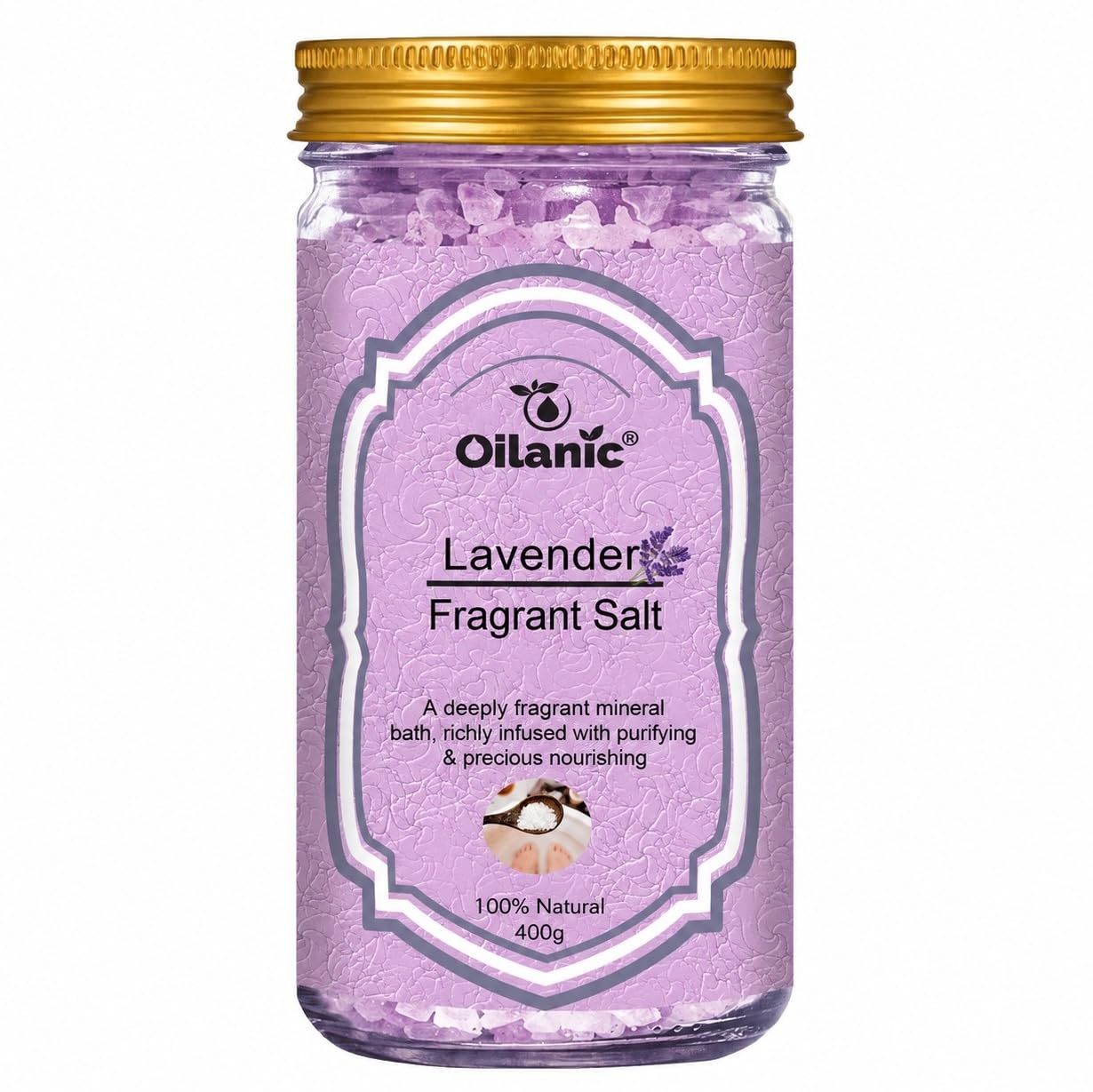 Lavender Epsom Bath Salt for Bath Soak | Scented Spa Bath Crystals | 400 grams Epson Salt for Body Wash-image-20