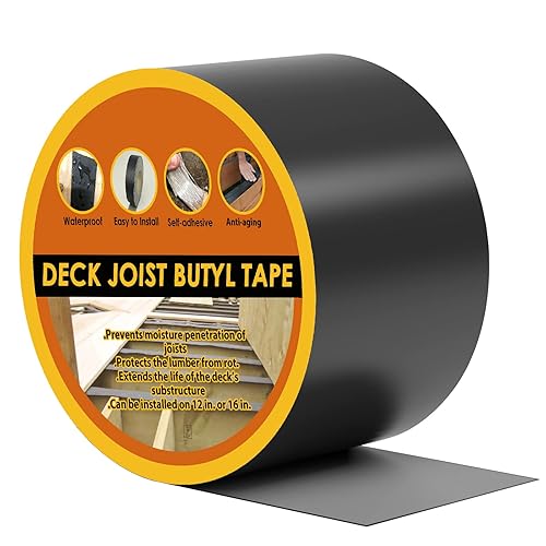 Miniatura 7 de JOAPRIL Cinta de vigueta de cubierta de 4 x 50 pies, paquete de 2 cintas de butilo impermeables para cubierta de butilo, cinta adhesiva resistente a
