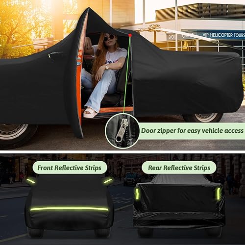 Miniatura 5 de Funda para auto para Ford F150 Super Crew Cab de 5.5 pies, 6 capas impermeable para todo tipo de clima, con cremallera de puerta y forro de algodón