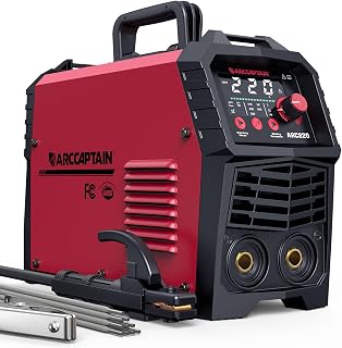 ARCCAPTAIN 220A Stick Welder with Lift TIG, Synergic Control & 3.2" LED Display - 110/220V IGBT MMA Welder for Steel & Stainless