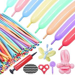 150pcs 260 Long Balloons with Pump, Assorted Colors Animal Balloons Premium Pastel Latex Twisting Magic Balloon for Birthday Wedding Festival Clowns Party Decorations