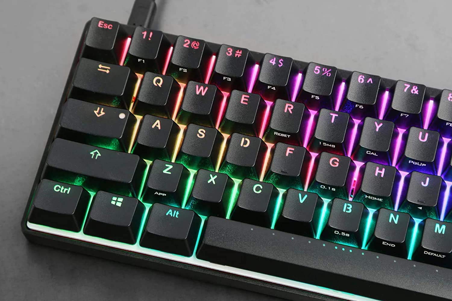 Amazon | Vortex POK3R ブラック アルミニウム 60% RGB ダブルショット