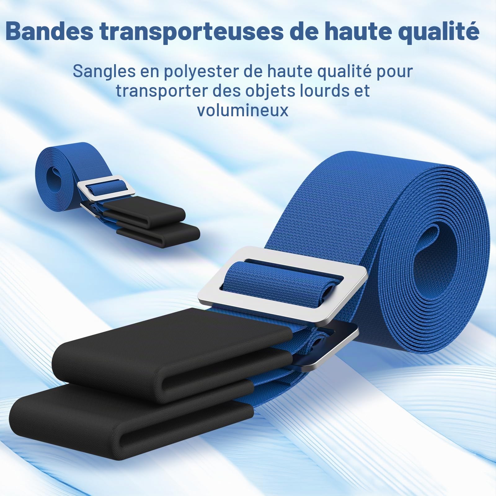 Sangle Déménagement et Levage 2 Personnes: Harnais d'Épaule Soutien Dorsal | Système de Levage Haute Résistance pour Déplacer Appareils Électroménager Meubles Matelas 880lbs, Réglable Polyester 1.6-3.4m