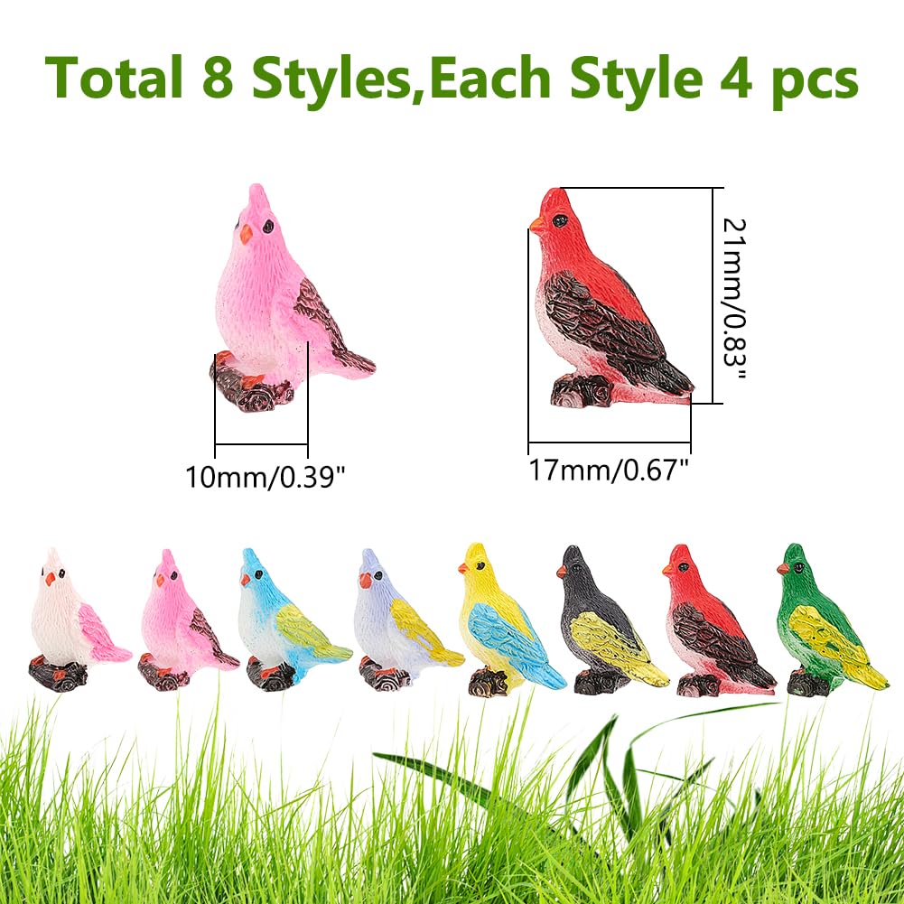 WADORN 8 Styles Miniature Bird Figurines - Image 2