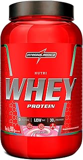 Integralmédica Nutri Whey Protein Morango – Pote de 900 g - Super Mass Gainer - Produto 8 mais recomendado com 4.5 estrelas
