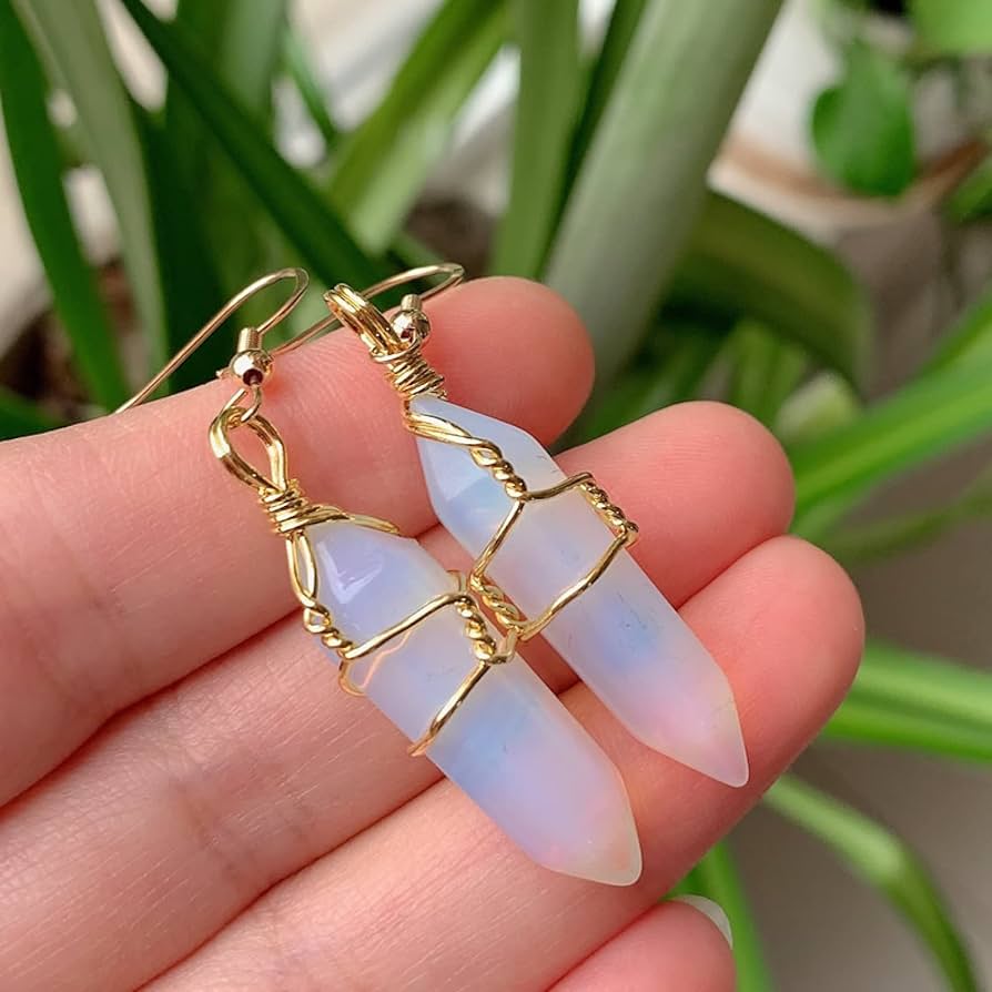 No.46◆天然石ワイヤーラップピアス◆マダガスカル産ローズクォーツ◆水晶 No.46◇天然石ワイヤーラップピアス◇マダガスカル産ローズ