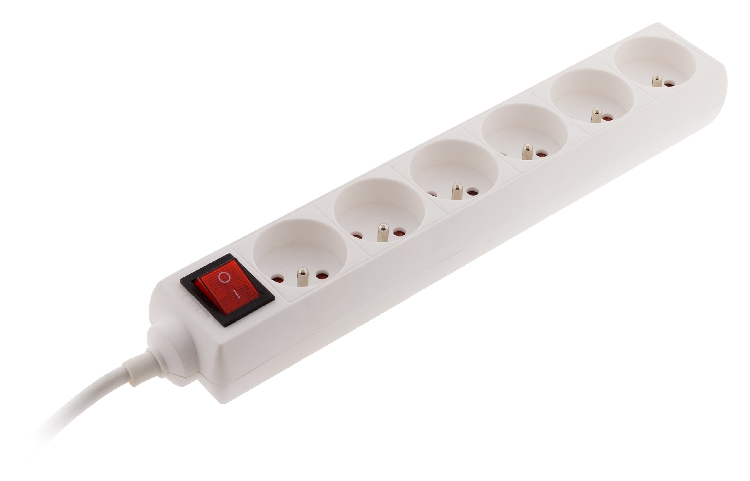 Bloc 6 Prises 16A 2P+​T avec Interrupteur - Blanc - Zenitech