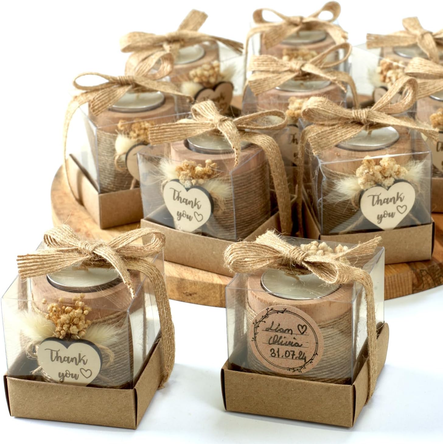 Candle Party Gifts Set 20 Pack Candle Holders for Guests Wedding, Baby Shower, Birthday, Thanksgiving, Adult Party Decorations