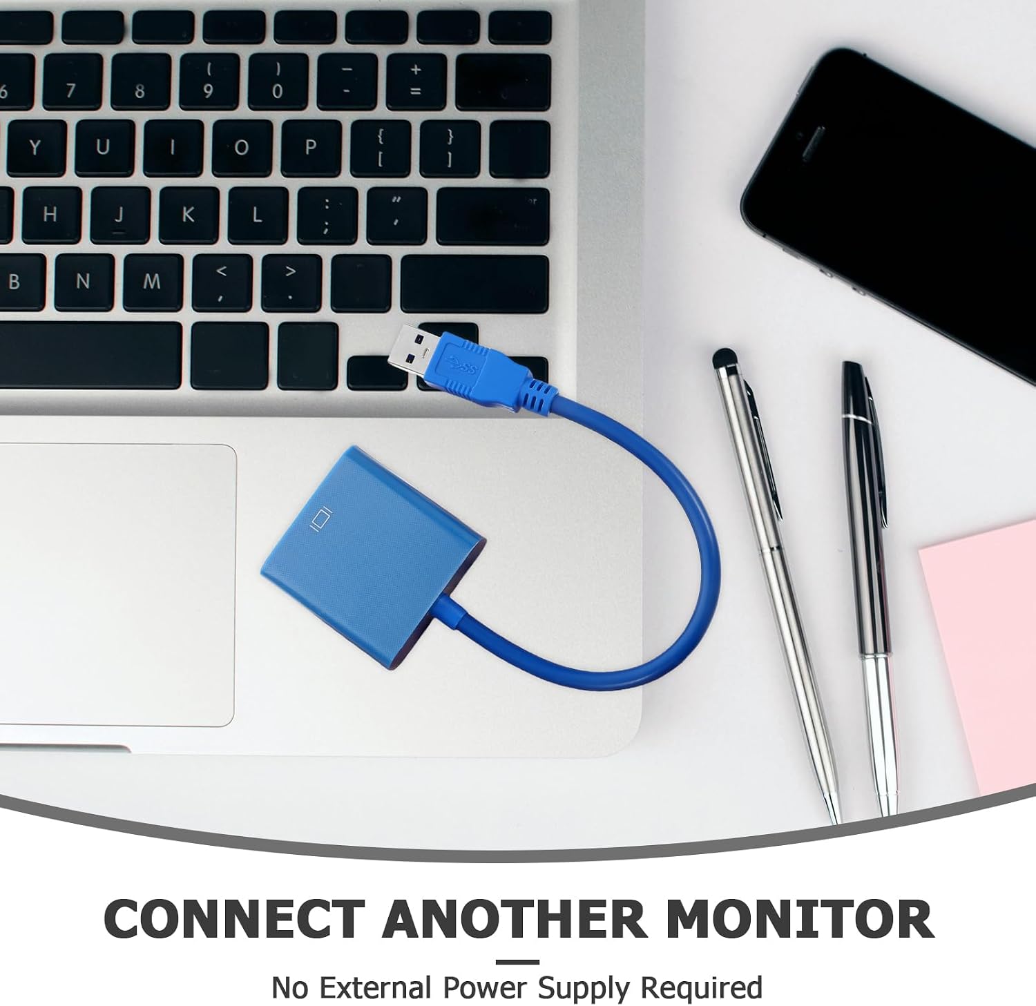 Mobestech Cable Adapter Adapter Video External to Multi USB Screen Blue Converter Display USB Adapters Adaptor Adaptor