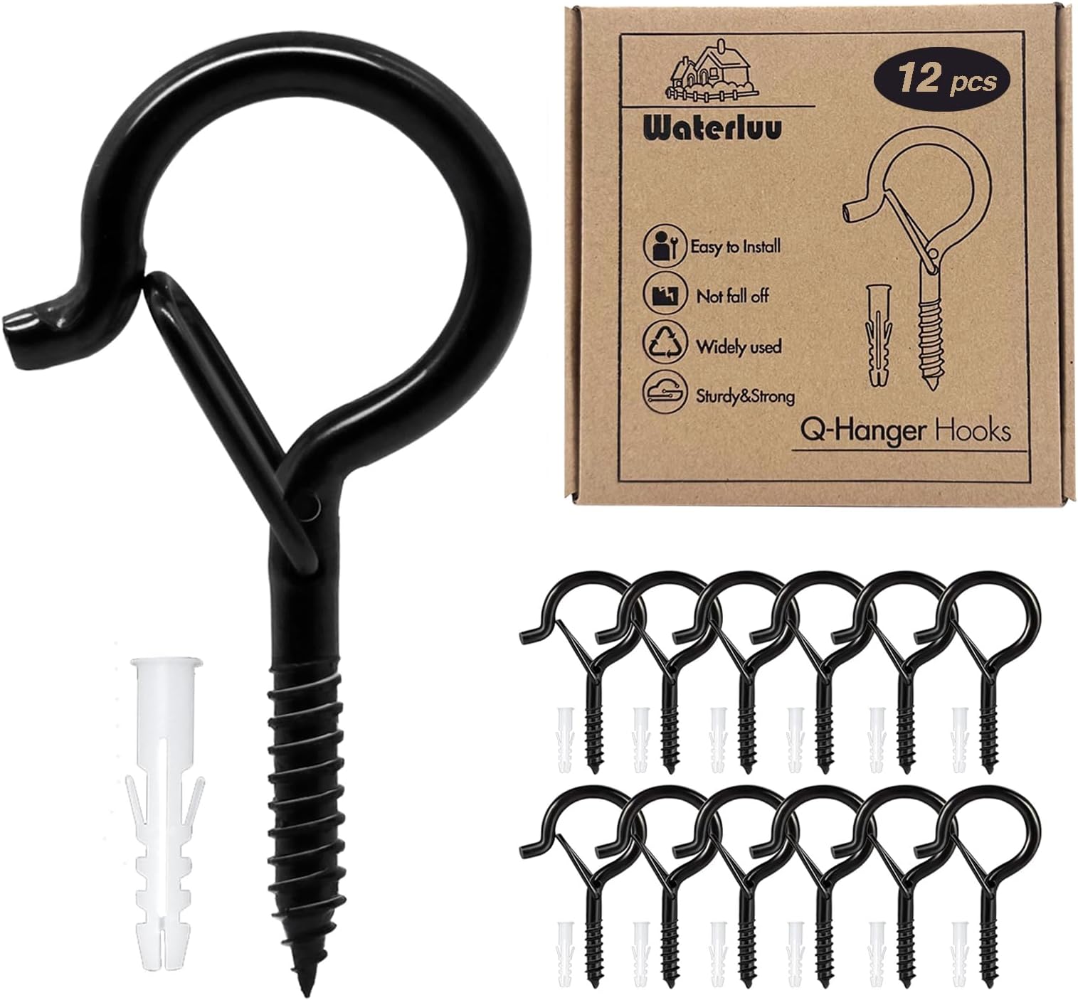 Amazon.com: Screw Hooks, 25 Pcs Q Hanger Hooks for Hanging, Heavy Duty ...