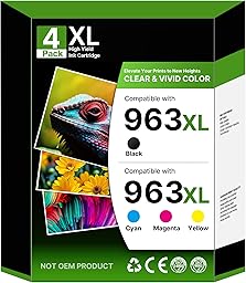963XL Multipack Patronen Kompatibel für HP 963XL 963 Druckerpatronen Kompatibel für HP officejet Pro 9010 9012,9020 9022 9014 9015 9016 9018 (4er-Pack)