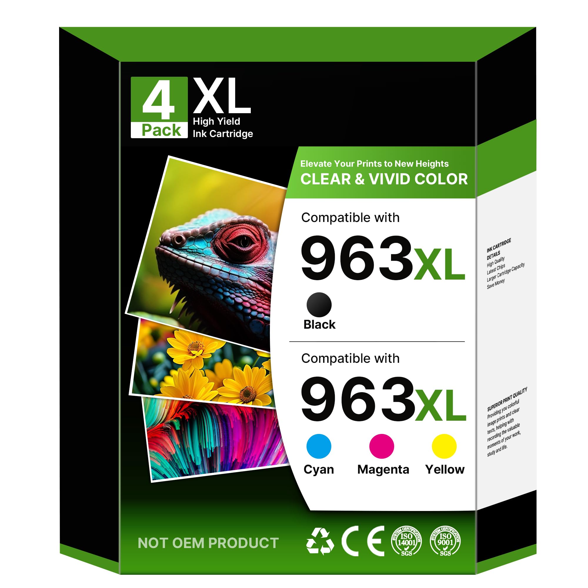 NewLift 963XL Multipack Patronen Kompatibel für HP 963XL 963 Druckerpatronen Kompatibel für HP officejet Pro 9010 9012,9020 9022 9014 9015 9016 9018 (4er-Pack)
