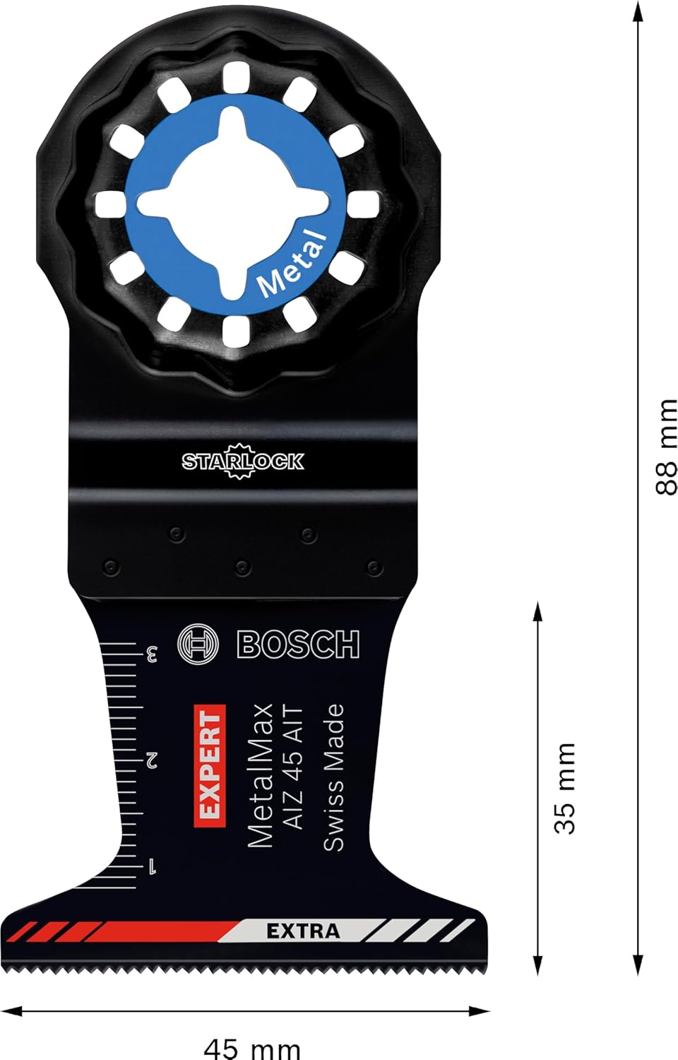 Bosch 1x Expert AIZ 45 AIT MetalMax Plunge Cut Blade (for Steel, Stainless Steel, Width mm, Professional Accessory Multitool)