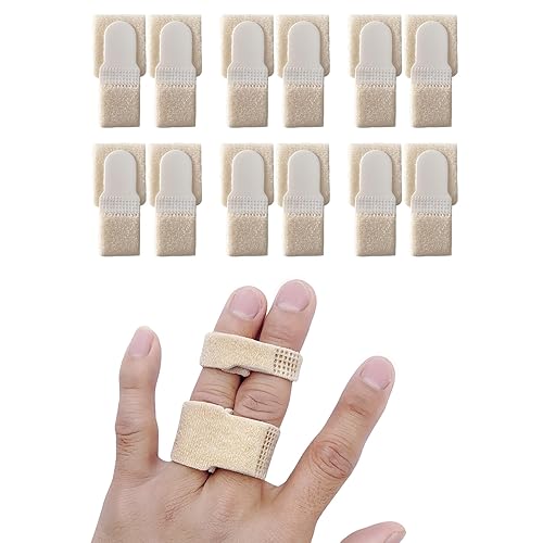 12 férulas de dedo de gatillo, soporte para dedos de mazo, dedos rizados, dedos rotos, correas de bucle para dedo medio, anillo, índice, dedo