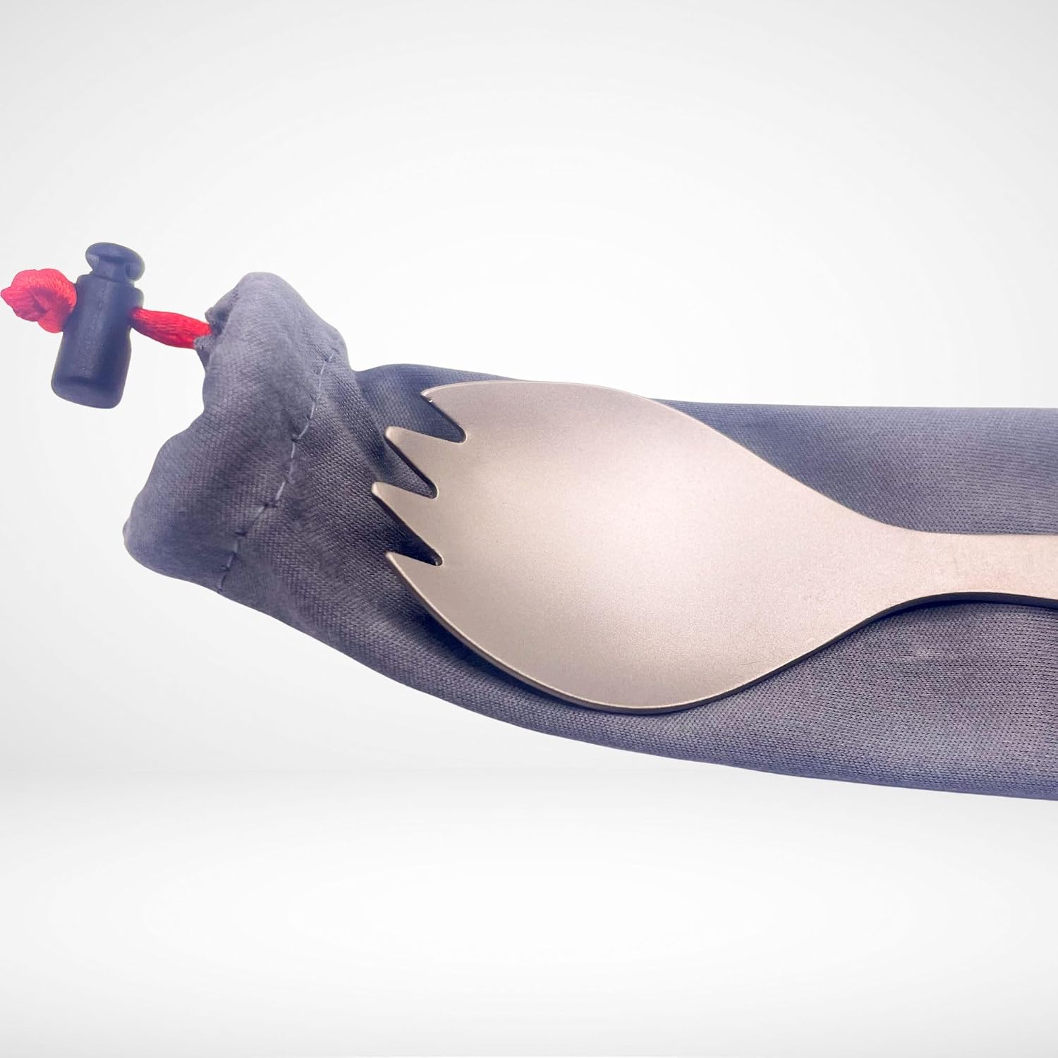 FlipFuel Titanium Spork – Ultralight Backpacking & Camping Utensil, Reusable Travel & EDC Spork with Multi-Function Hook
