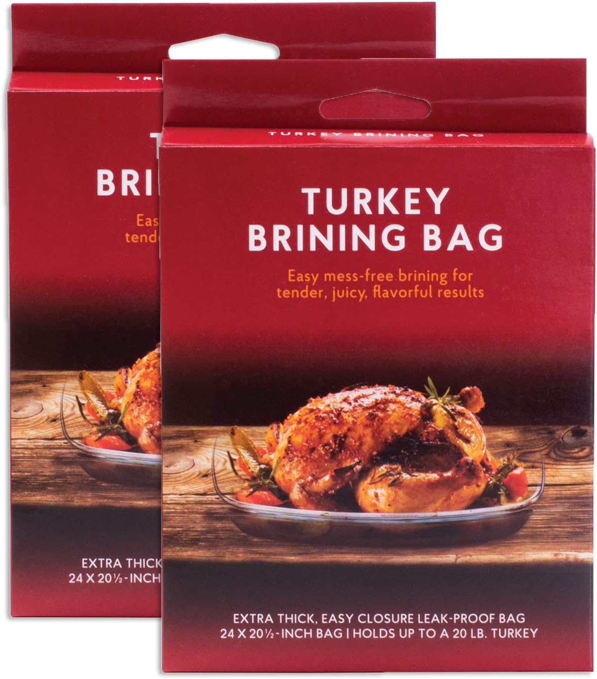 HIC Kitchen Roasting Turkey Brining Bag, Holds 20-Pound Turkey With Brine, Seasonings, And Aromatics For Juicy Tender Flavor, Set of 2