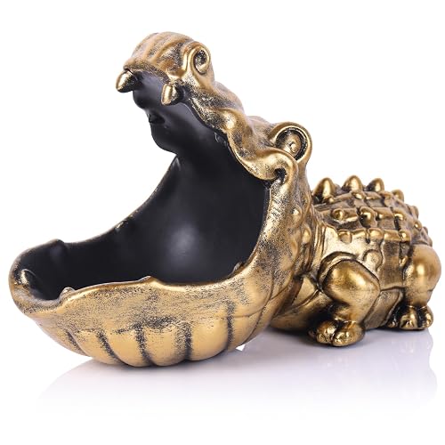 Alligator Statue Key Bowl, Fun Animal Statue Candy Dish for