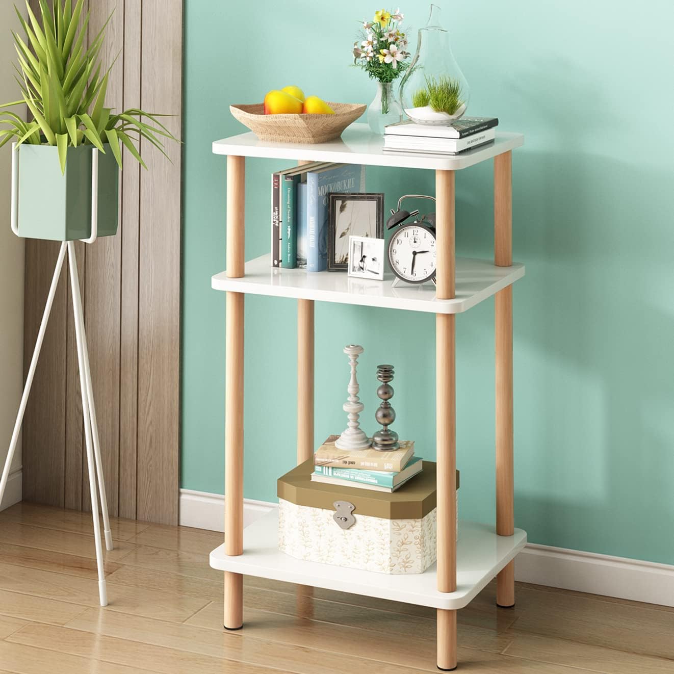 3-tier wooden side table