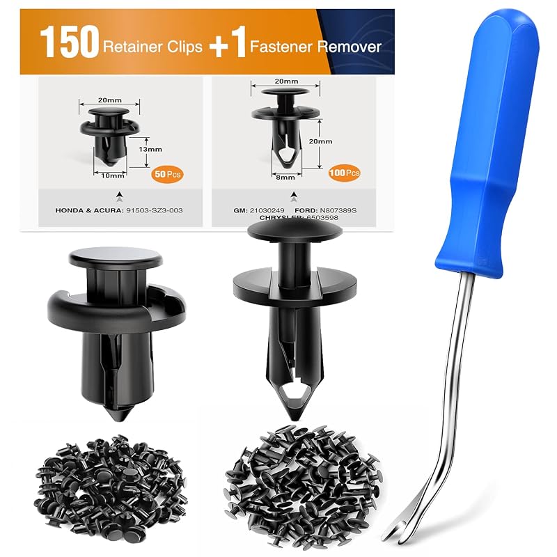Kit de Presilhas Automotivas Push-Type GOOACC para Para-choque e Paralama com Removedor – 150 Peças