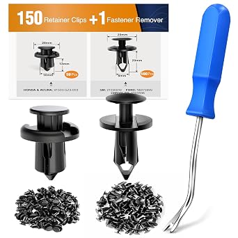 GOOACC 150 pcs Push-Type Bumper Fasteners Rivet Clips-2 Sizes Universal Auto Clips & Fastener for Bumper Fender Clips Replacement-Fastener Removal Tool Included 150PCS Clip