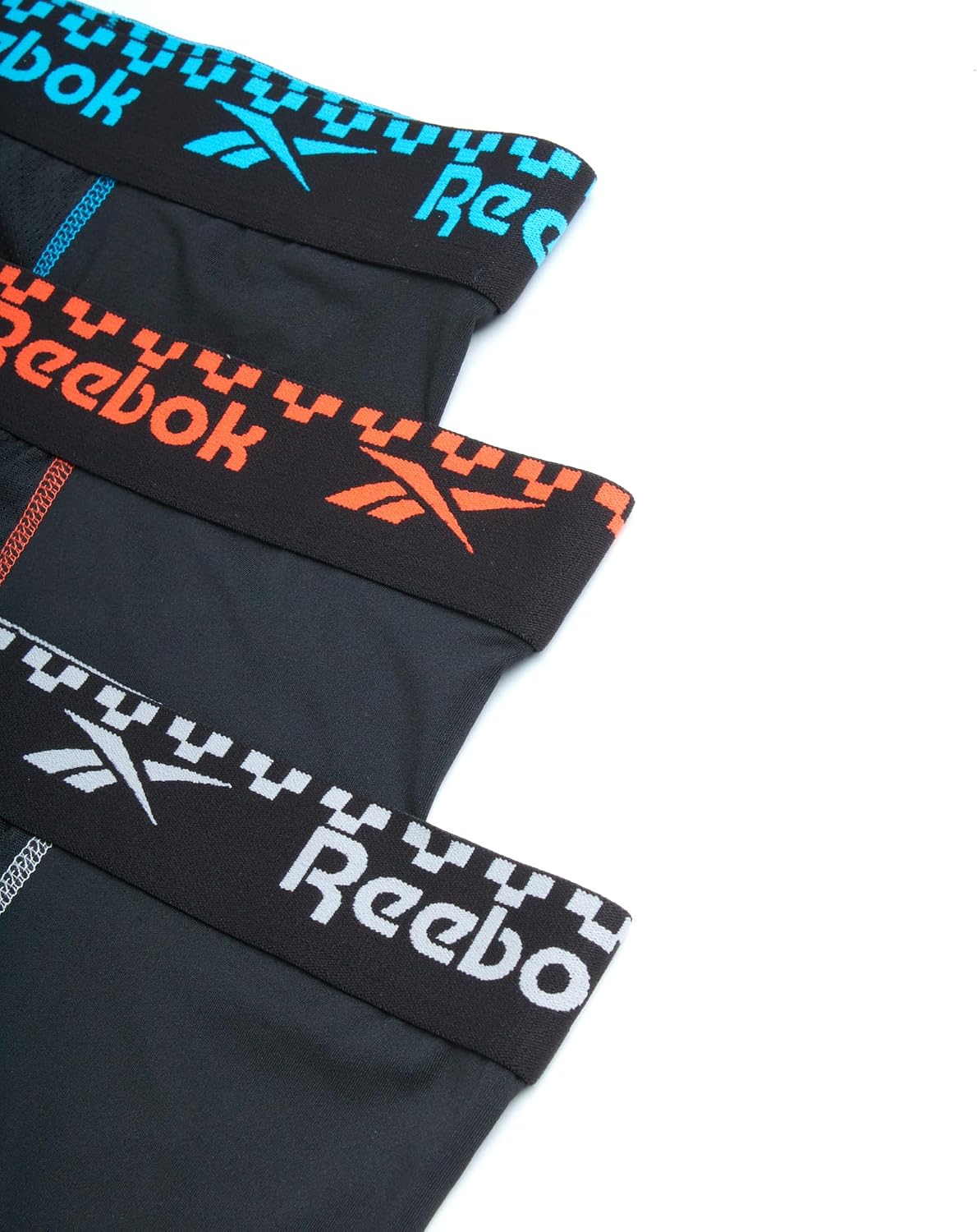 Reebok Men's Compression Long Length Performance Boxer Briefs (3 Pack)