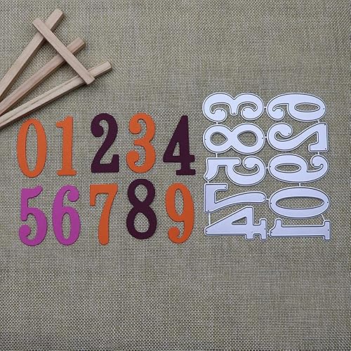Miniatura 7 de Troqueles de corte para hacer tarjetas, números 0-9, troqueles de corte de metal, álbumes de recortes, cumpleaños, manualidades, troqueles de 2
