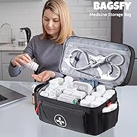 Vista 7 de BAGSFY Organizador de bolsas de medicamentos de viaje, bolsa médica vacía, organizador de botellas de píldoras para el hogar, gran almacenamiento