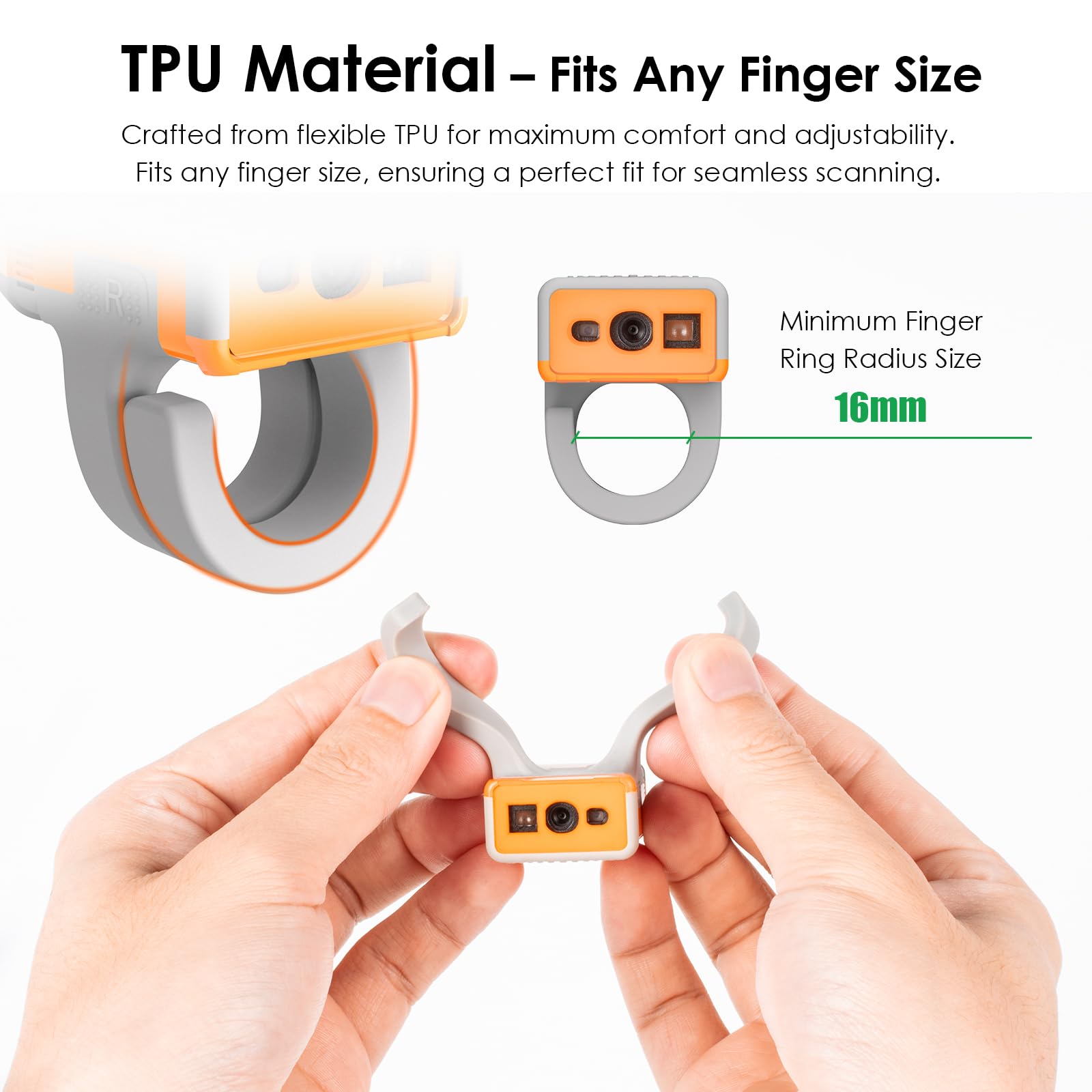 T3 escáner táctil de anillo Bluetooth logística mensajería escáner de código de barras 2D soporte conexión puerta de enlace grado de protección IP65