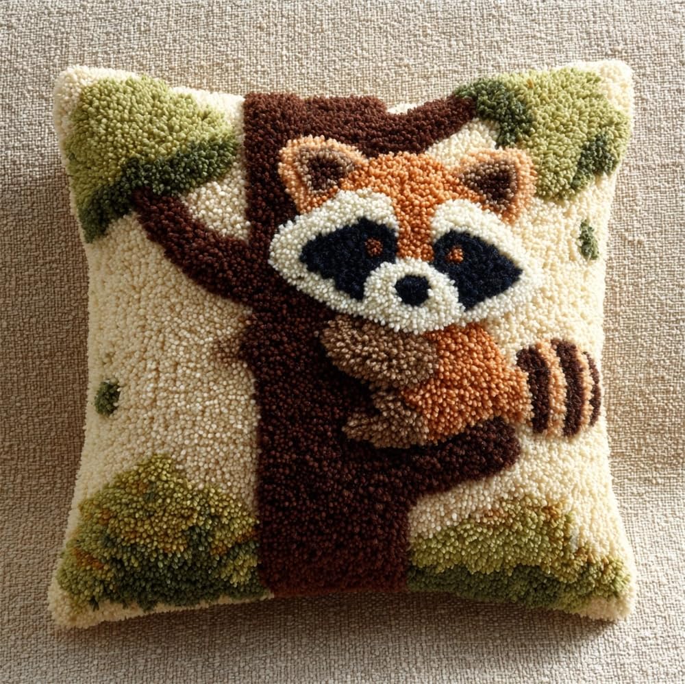 kitphoenix Latch Hook Kits for Adults, Raccoon in A Tree
