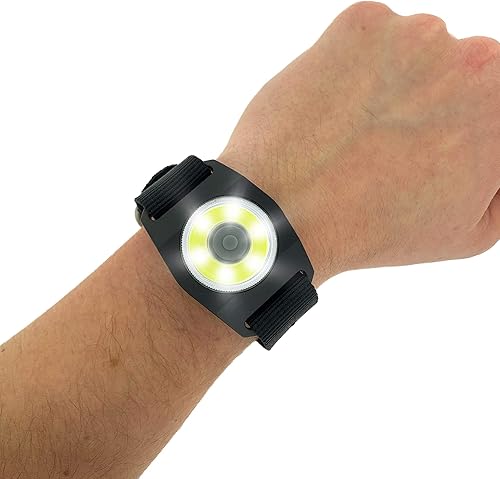 Miniatura 7 de Sun Company WrisTorch - Linterna COB de muñeca con correa táctica Zulu  Luz LED manos libres para camping, senderismo, mejoras para el hogar  Luz de