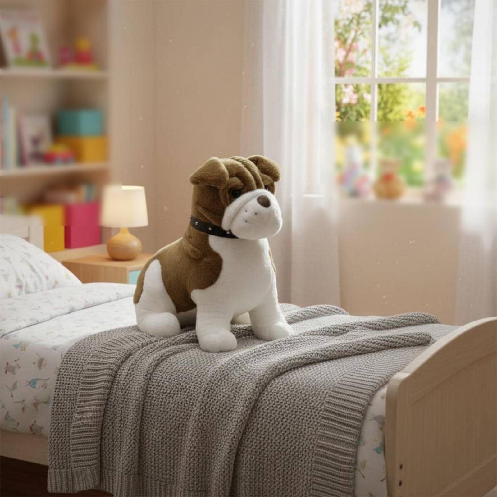 MagiDeal Muñeco Shar Pei de Peluche Perro Almohada Suave Cojín Juguete de Peluche con Detalles de y Pliegues Realistas Relleno PP Adecuado para Niños, Marrón, 70CM