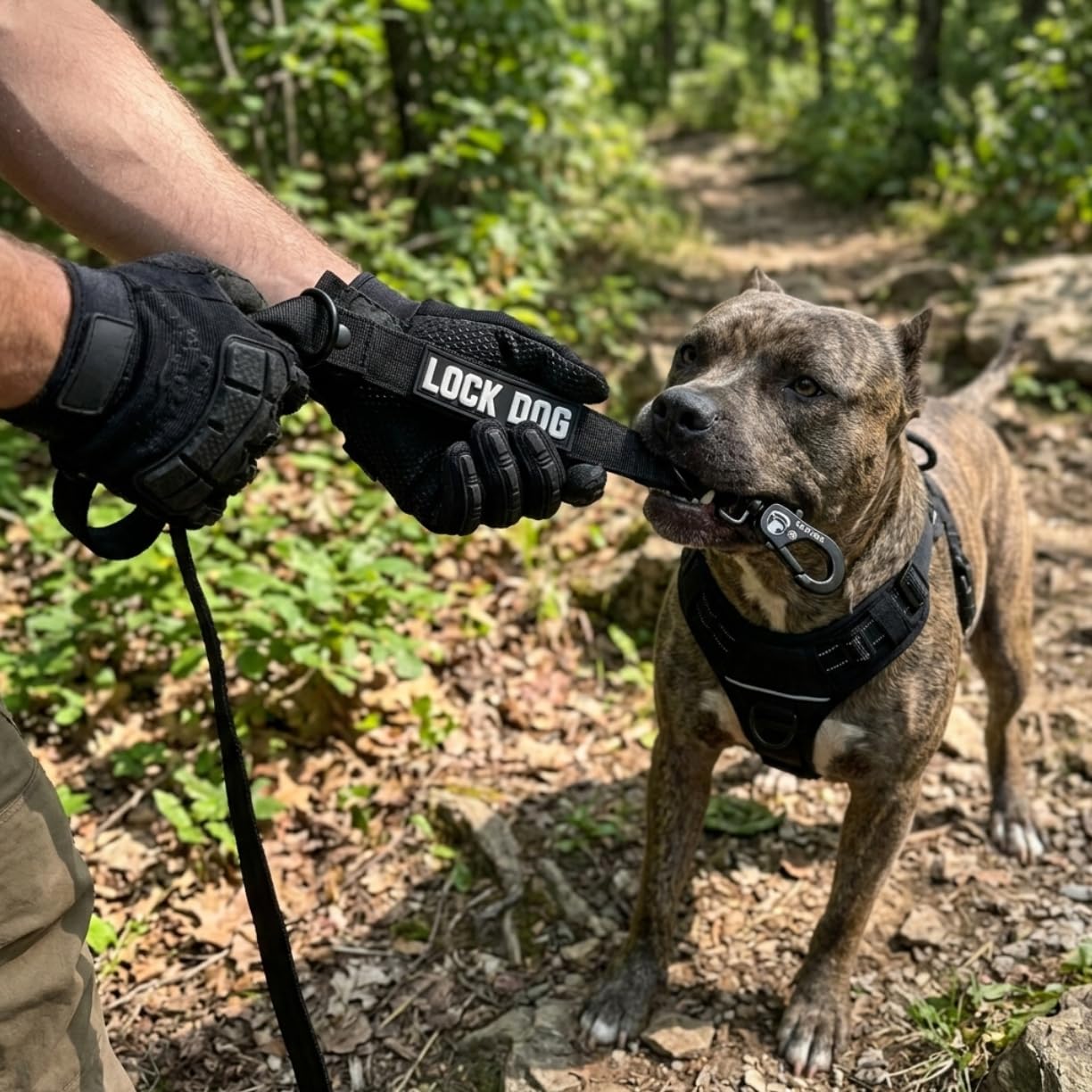 Schnitt- & bissfeste - Hundeleine – Hochleistungsfasern statt Drahtseil – Klickkarabiner - 360° drehbar - LOCK DOG