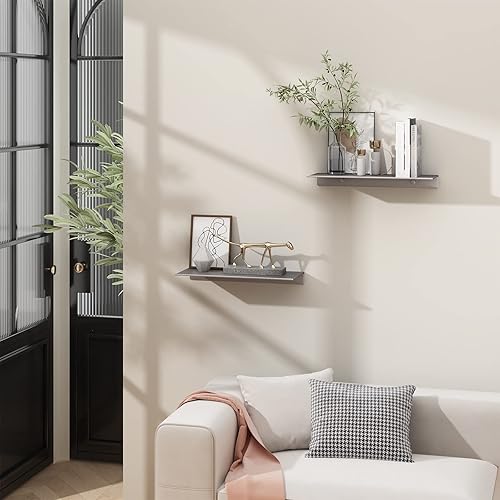Miniatura 2 de Danpoo Estante de pared de metal estante flotante pequeño estante de pared de baño estantes de exhibición de 12 pulgadas para almacenamiento de