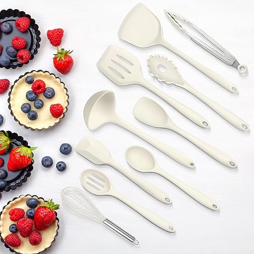Miniatura 7 de Leonyo - Juego de 10 utensilios de cocina para cocinar, juego de utensilios de cocina de silicona resistente al calor de 446 F con espátula