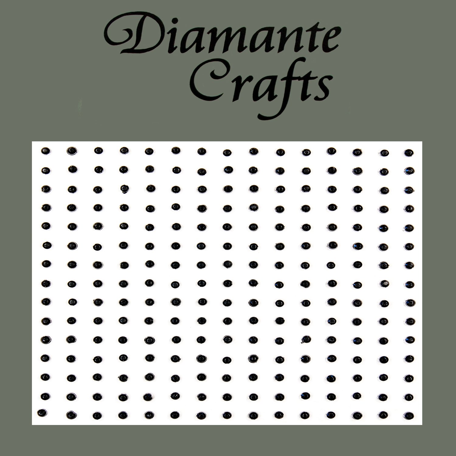 Diamante Crafts Black 225 X 2Mm Diamante Self Adhesive Rhinestone Craft Embellishment Gems - Created Exclusively