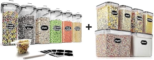 Miniatura 1 de Wildone 6 recipientes herméticos grandes y 6 contenedores de almacenamiento de cereales