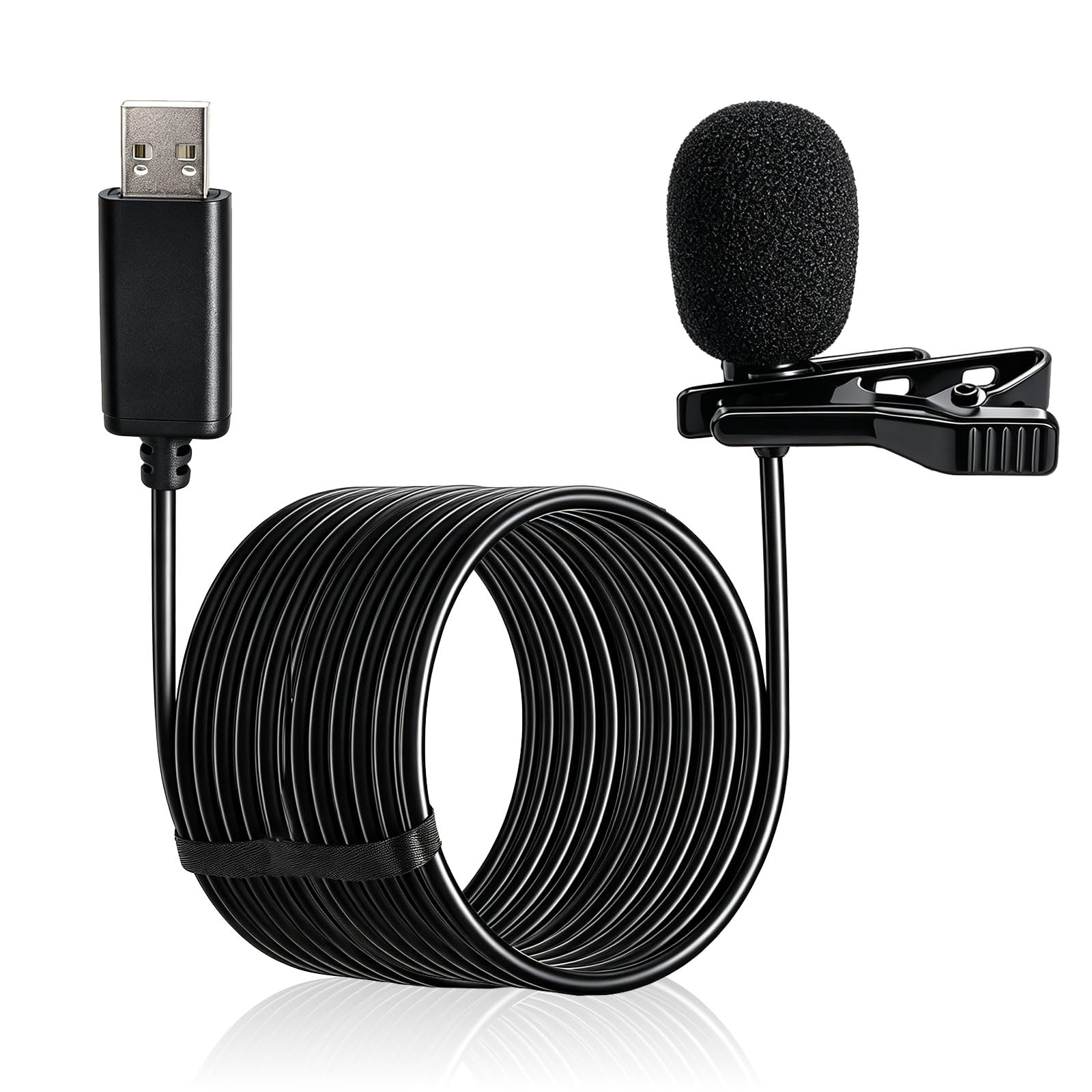 USB A Lavalier Microphone, Lapel Clip-on Omnidirectional Condenser Computer Microphone with 2M Cable for YouTub PC and Mac Laptop Gaming Audio Video Recording-image-33
