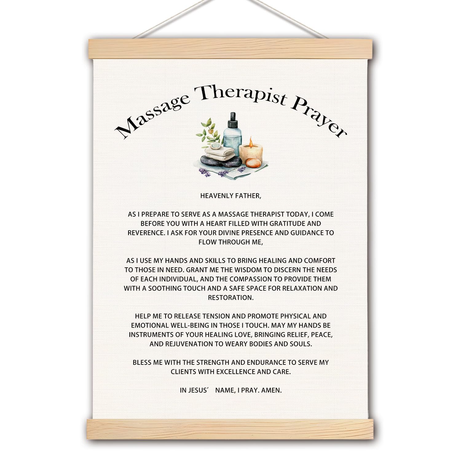 pouep Massage Therapistr Prayer Wooden Poster Hanger Frame 12.5x17 Inch,Appreciation Gift For Massage Therapistrs,Massage Therapistr Gifts,Massage Therapistr Gifts For Woman