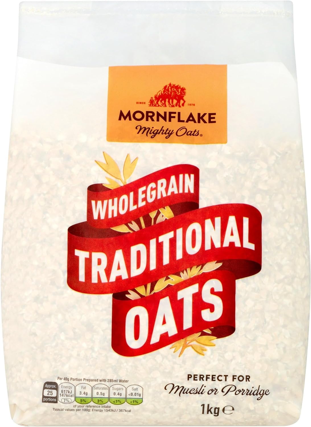Mornflake White Porridge Oats 1Kg