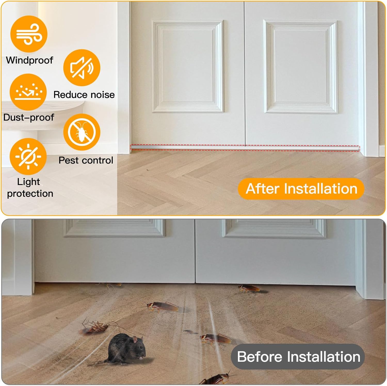 Nest Wood Foam Door and Window Seal Strip, High Elasticity, High Adhesion Rubber Insulation Tape, Windproof Soundproof Door Foam (White, 6.5FT/2meters)