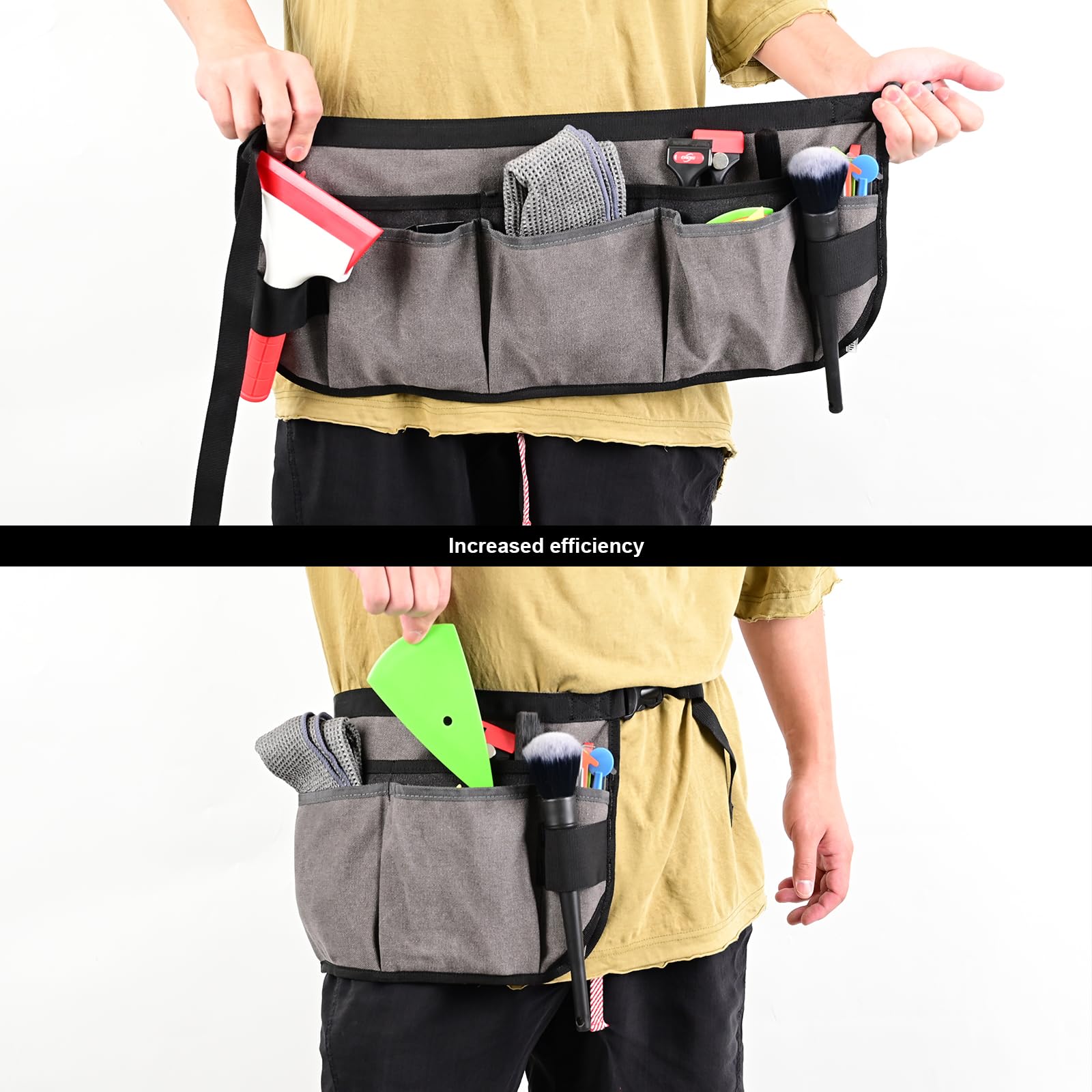 EHDIS Herramienta de envoltura de vinilo para ventana con bolsa de herramientas, espátula de vinilo, herramienta raspadora de maquinilla de afeitar, kit de instalación de tinte de ventana de goma